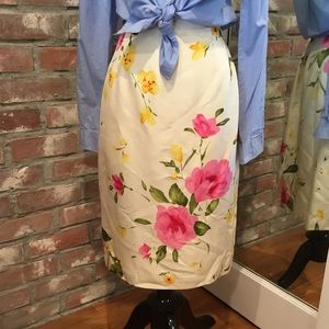 VTG Silk floral skirt size 4